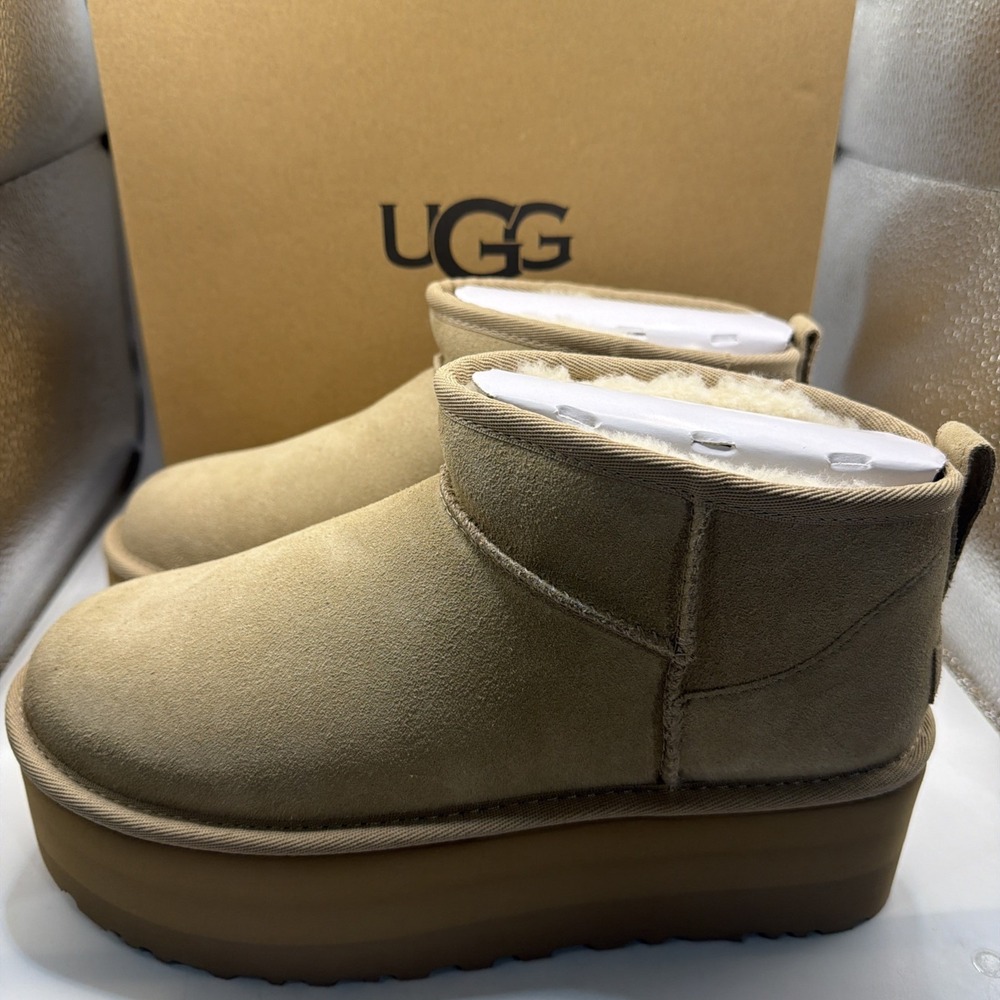 UGG Classic Ultra Mini Platform Women's Boots Sand color Size 9